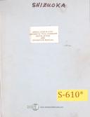Shizuoka-Shizuoka SP-CH, Horiaontal Milling Operations and Parts List Manual 1967-SP-CH-04